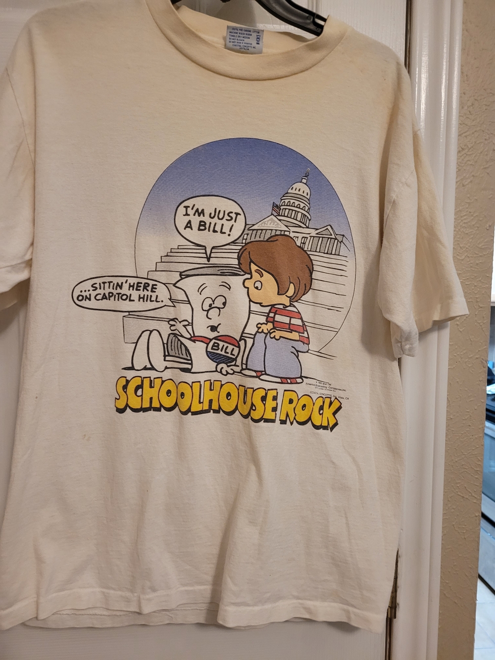 Schoolhouse Rock Graphic Tee - Cream with Yellow Accent